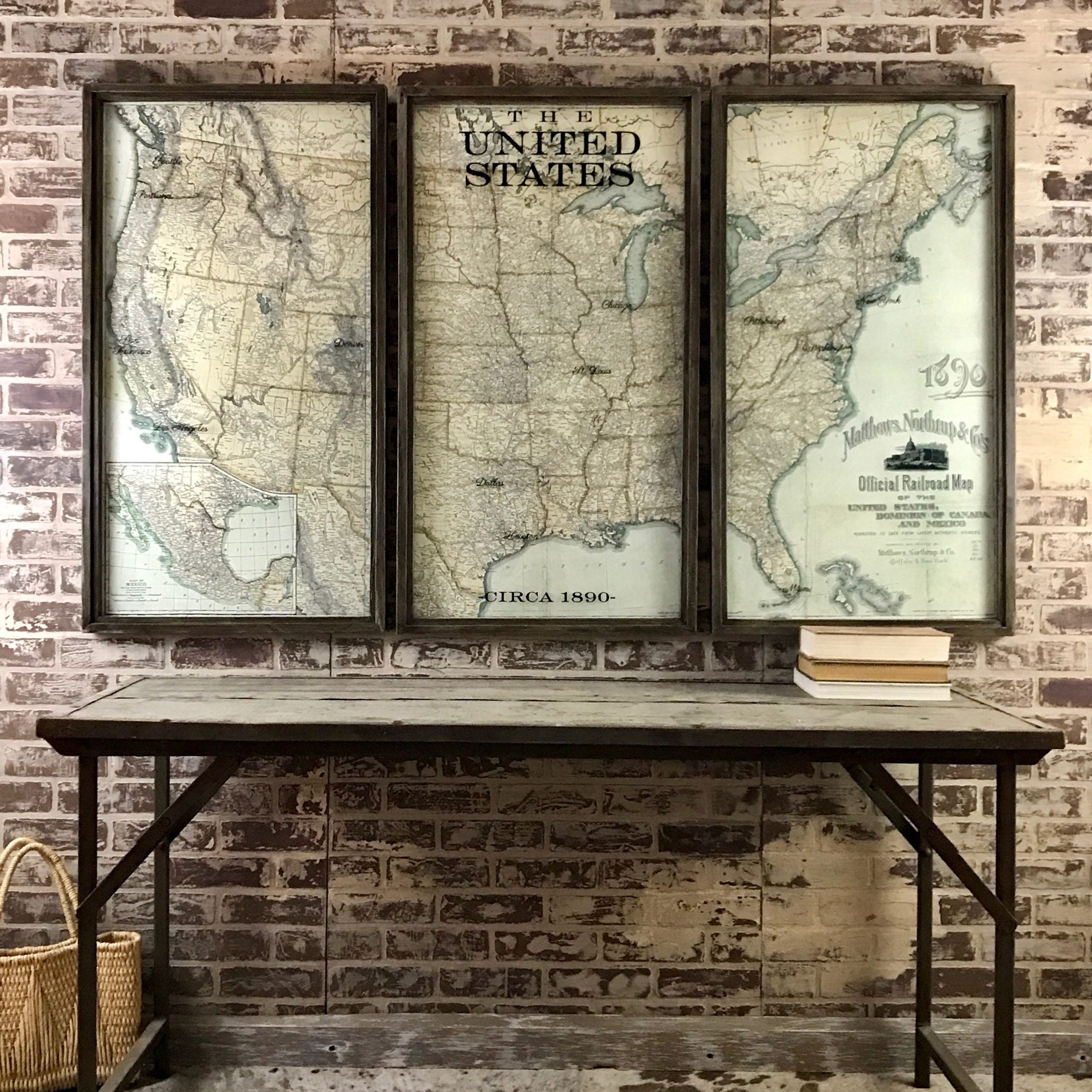 1890 Map Of The USA - Railroad