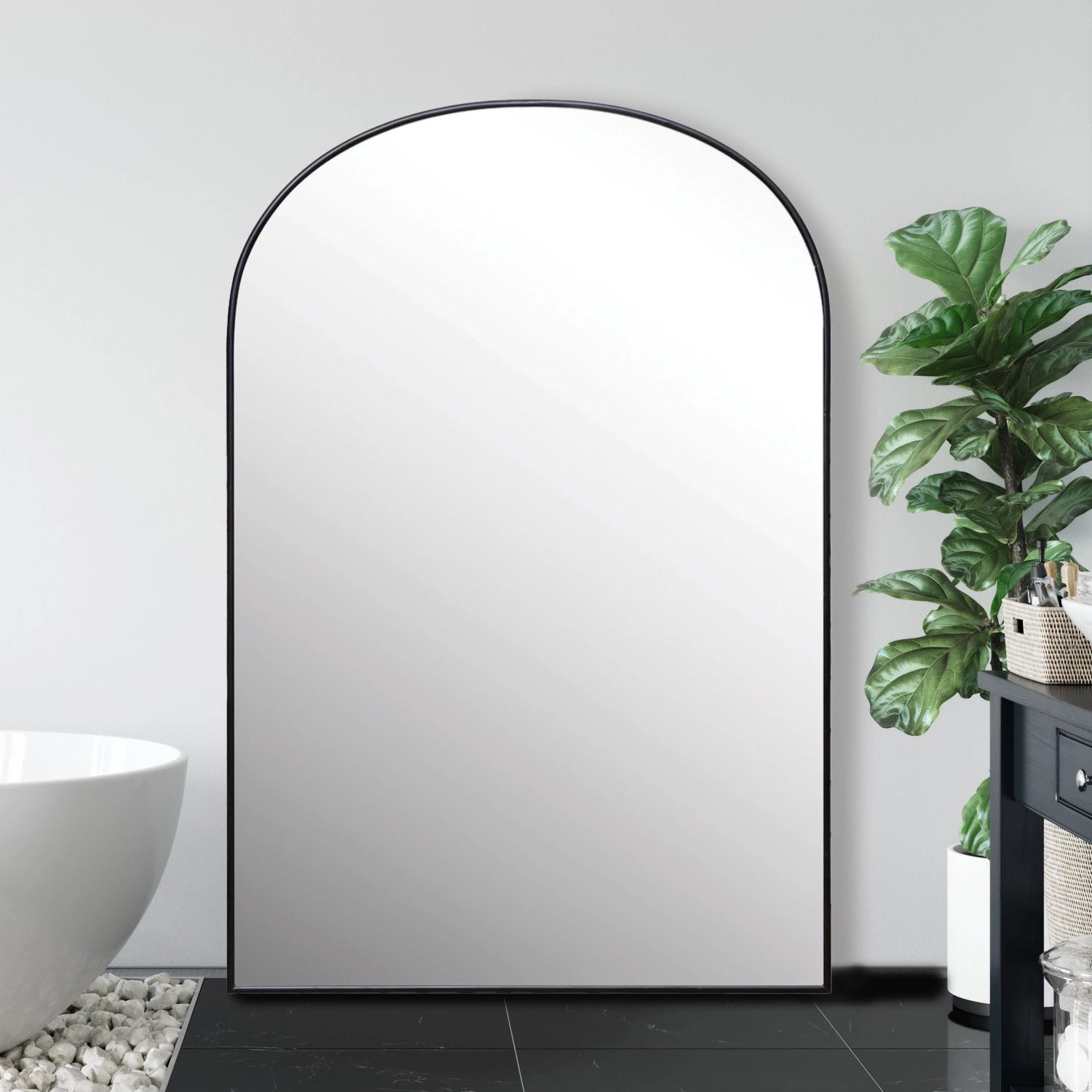 Long Arched Black Mirror